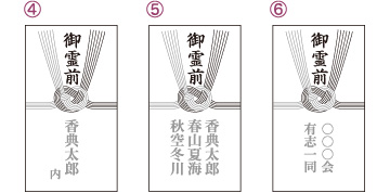 香典袋の名前の書き方(表書き)